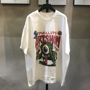 吉姆菲利普斯jimphillips个性t恤印花潮牌落肩袖重磅大眼短袖男女