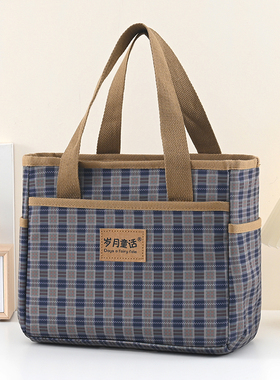 大号带饭手提袋便当包学生午餐包饭盒袋提饭保温袋上班大容量饭袋