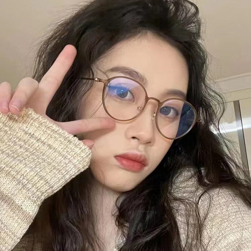 韩国茶棕色超轻6g软糖眼镜框女可配近视眼睛框镜架女小框