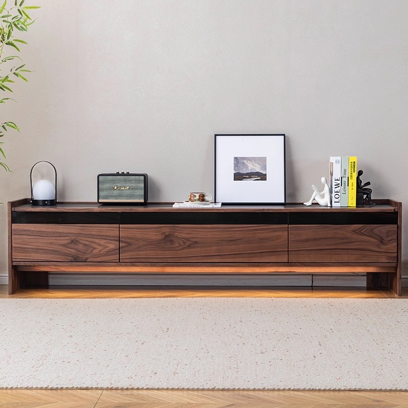 北美黑胡桃木简约现代风电视柜