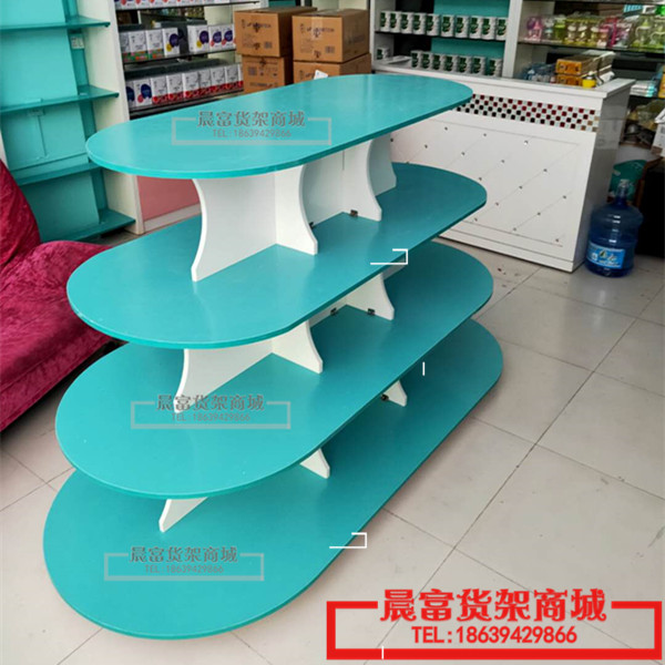 椭圆形多层中岛童鞋玩具展示柜