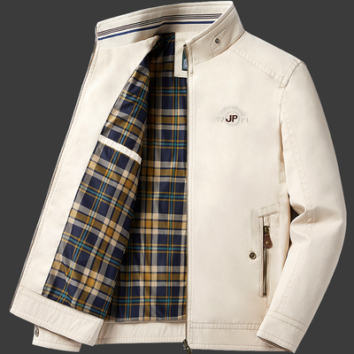 VIRRI CIAGA！新款纯棉夹克男春秋商务休闲外套宽松美式立领百搭