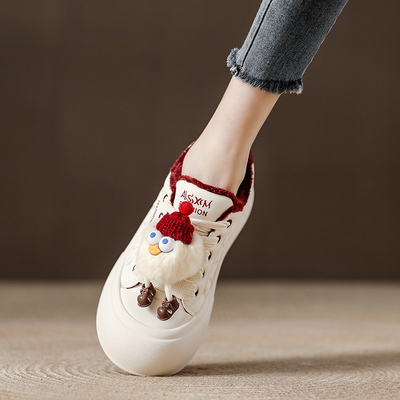 西班牙小众品牌ONGYSL丑萌厚底小白鞋百搭2025秋冬季新款时尚女鞋