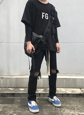 fog高街风裤腰松紧脚侃爷裤子