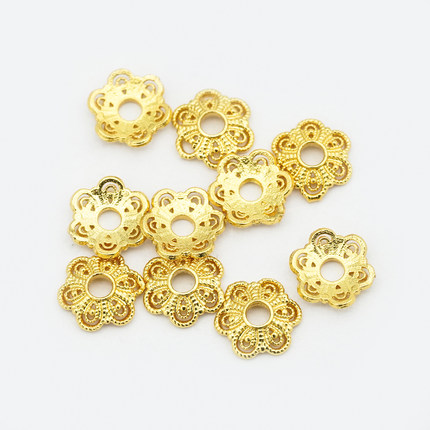 18k金六瓣花托配件  不脱模【WT0210】