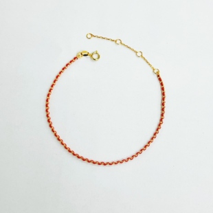 爆闪18k金红绳编织手链配件本命年转运百搭款（19cm）【QL06654】