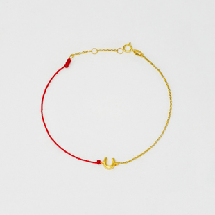 通体18k金小众半绳半链马蹄手链女款轻奢小众高级感【QL07515】