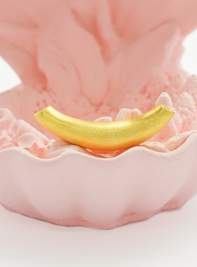 【店铺专属】18k金拉丝月牙弯管DIY配件(含绳) 约29mm【QL07400】