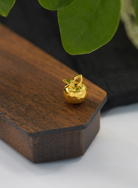 通体18k金岁岁平安果吊坠女款轻奢小众高级感百搭配件【QL07447】