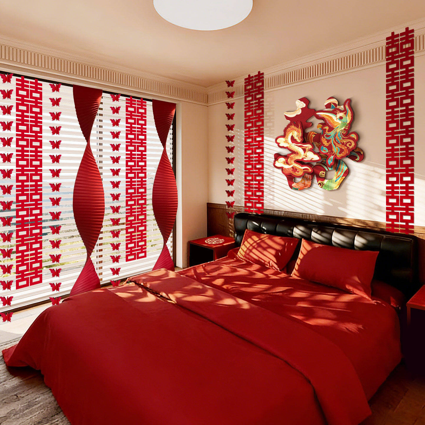 结婚卧室立体龙凤喜字床头kt板装饰婚房背景墙布置婚庆用品大全,节庆用品/礼品,拉花,淘宝优惠券,粉丝福利购,淘宝优惠卷