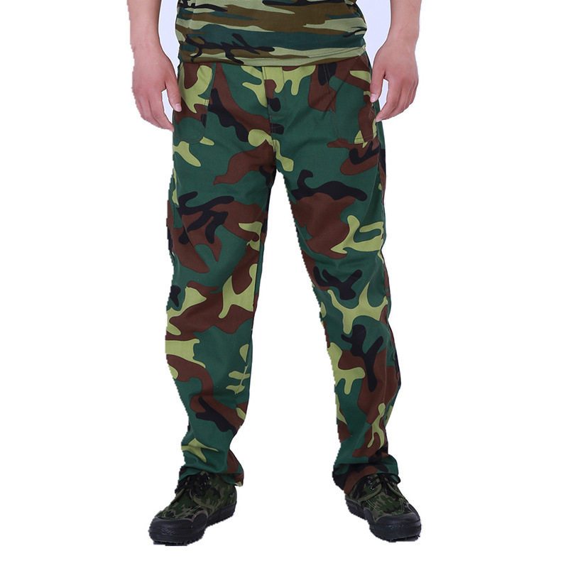 夏令营学生军训迷彩裤子加厚工地劳保作训迷彩服长裤单裤男女户外