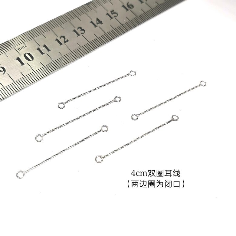 YAZHUANG DIY 귀걸이 이어 와이어 긴 수제 액세서리 백금 도금 프렌치 이어 후크 이중 루프 이어 체인 꽃 조각