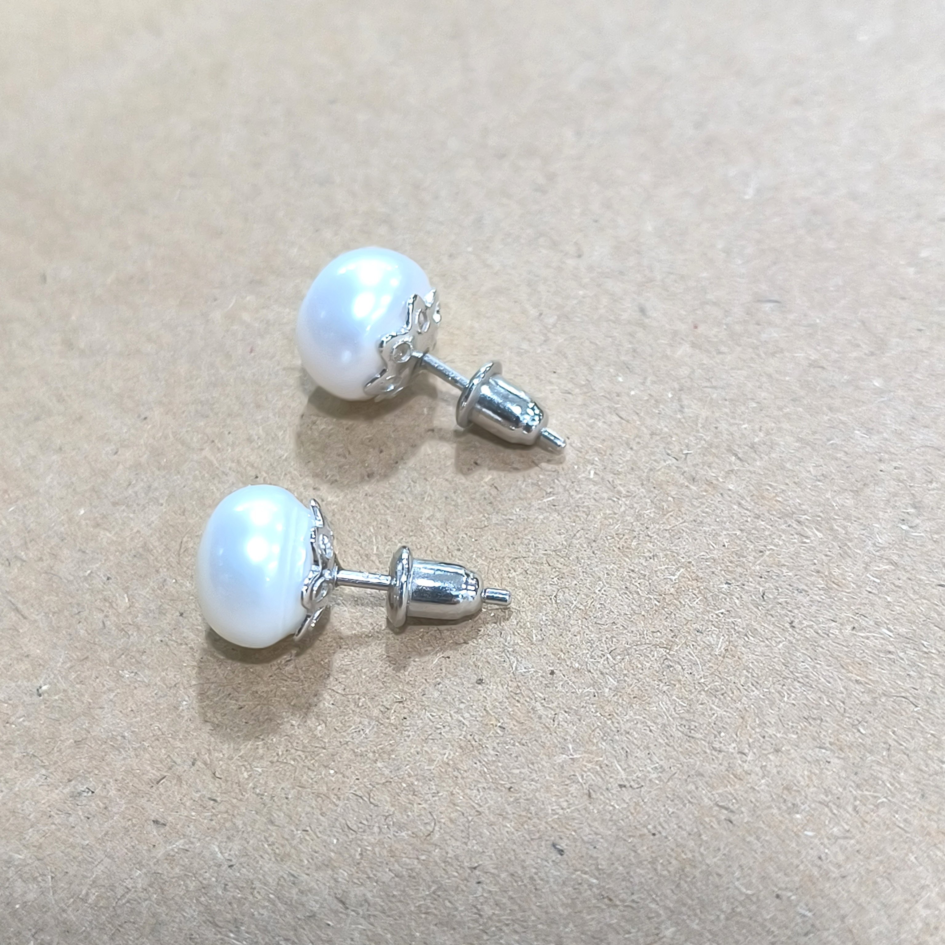 925银百搭珍珠女大珍珠耳钉