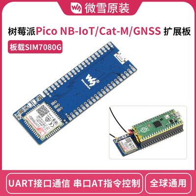 微雪 树莓派Pico全球通用模组SIM7080G NB-IoT/Cat-M(C)/GNSS模块