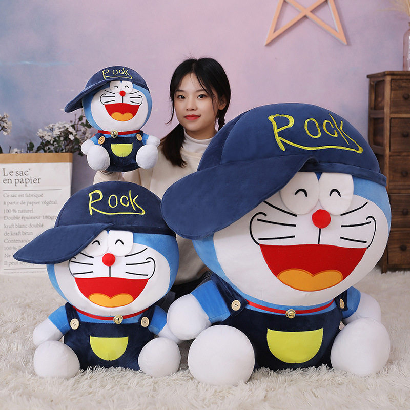 厂家直售新款卡通坐穿衣戴帽子叮当猫毛绒玩具公仔 可爱猫咪批发