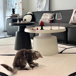 现代简约铁艺茶几小户型客厅家用网红创意床头柜边几圆形茶桌组合