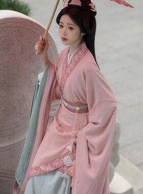 成人汉服女 战国袍 南北朝直裾大袖襦围裳腰破裙加绒斗篷秋冬