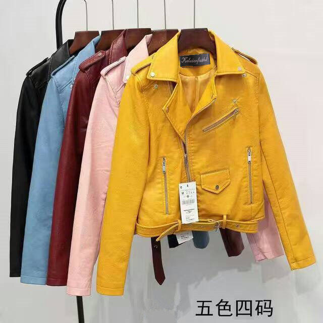 2023新款修身皮衣女士短款小外套pu夹克韩版机车服春女装潮