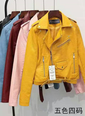 2023新款修身皮衣女士短款小外套pu夹克韩版机车服春女装潮
