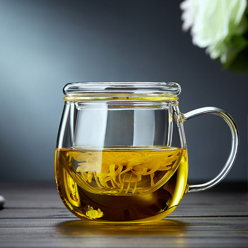 全度高硼硅玻璃办公茶水分离茶杯图片