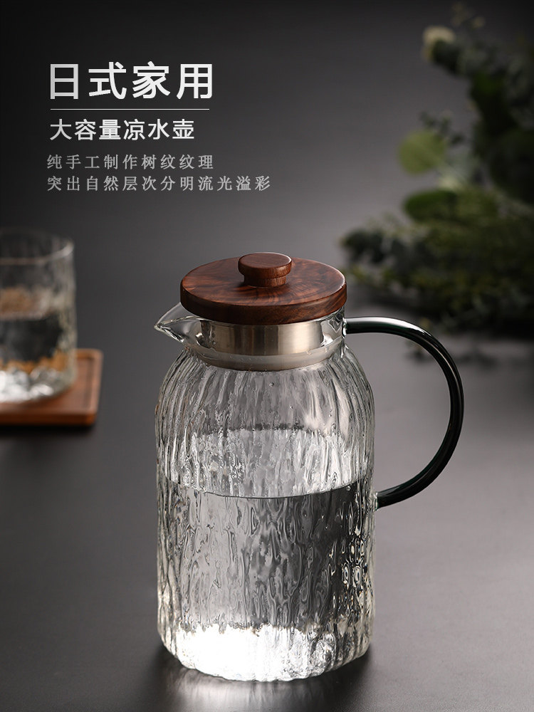 玻璃冷水壶耐高温家用凉白开杯夏天茶壶大容量加厚高硼硅装水容器