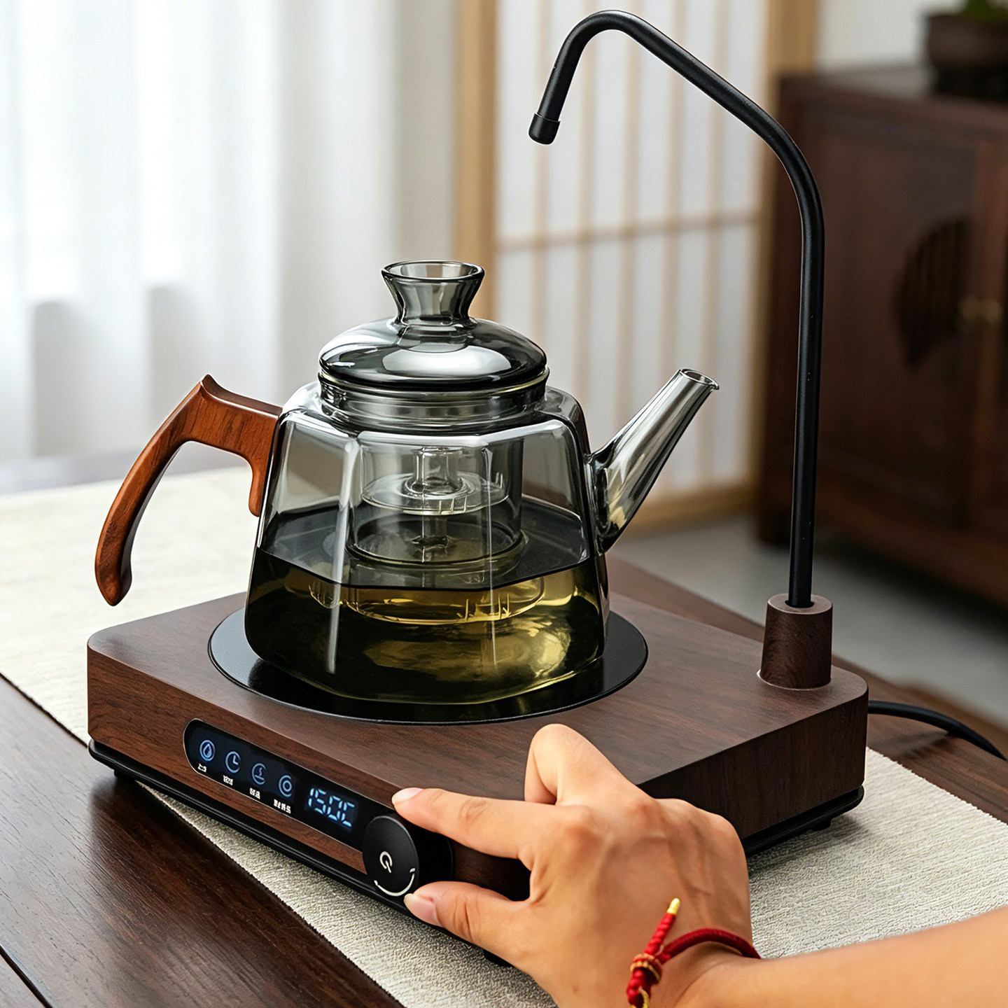 玻璃茶水分离自动上水煮茶壶套装