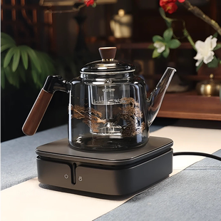 高硼硅耐热玻璃茶壶木璃松枝蒸煮一体电陶炉煮茶器围炉煮茶大容量
