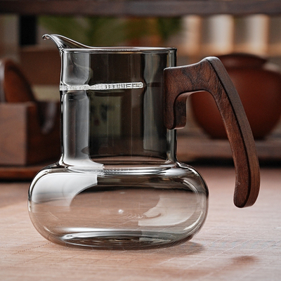 全度玻璃公道杯绿茶泡茶加厚茶滤一体分茶器月牙过滤功道茶杯茶具