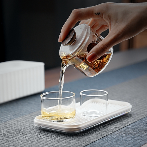 全度便携式耐高温玻璃旅行茶具