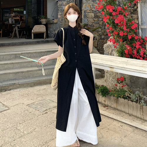 两件套裤裙2025聚脂纤维阔腿裤