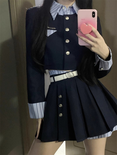 春秋女学院风jk制服高级感韩剧女主穿搭小香风两件套装裙子小个子