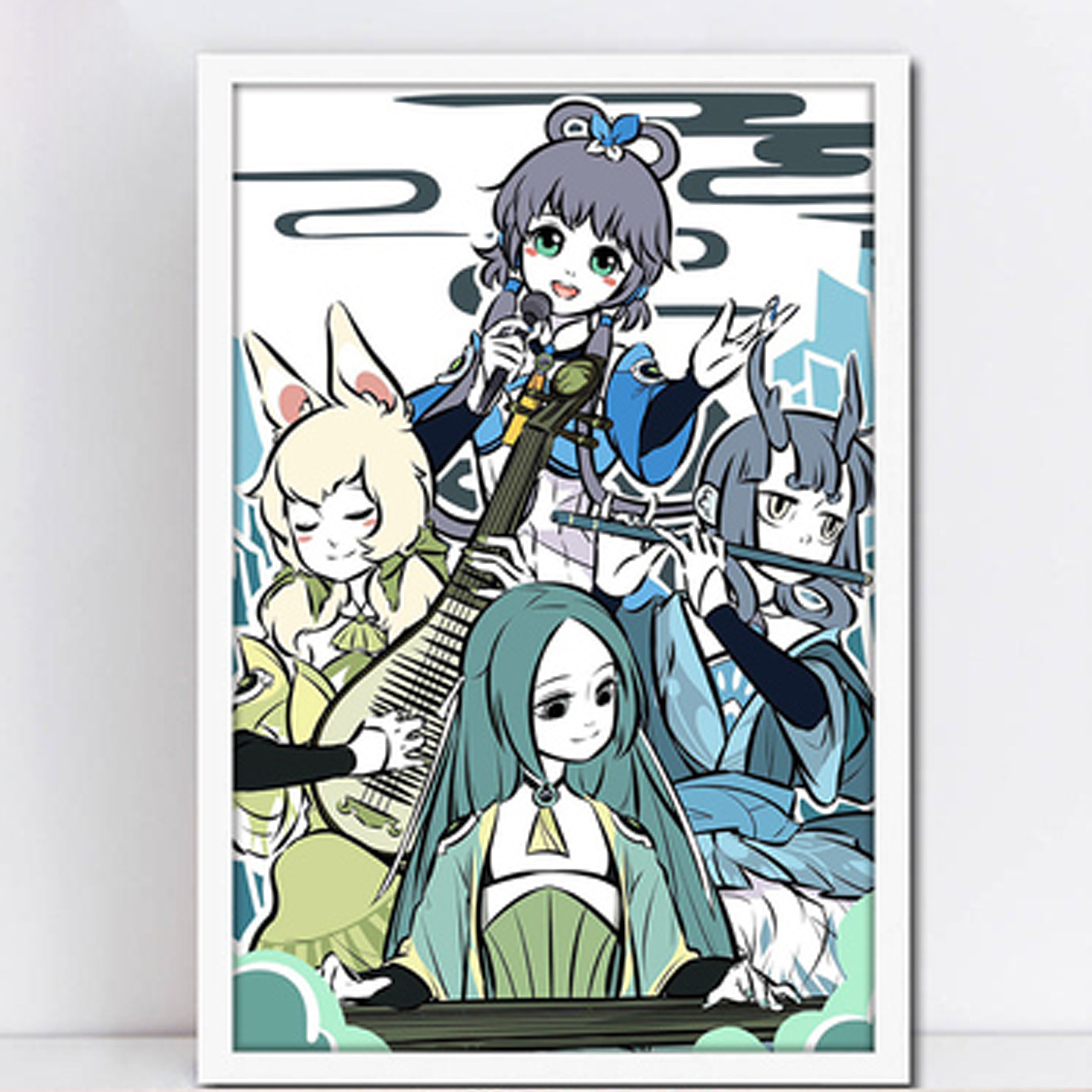 减压diy数字油画装饰画漫画非人哉人物系列可爱儿童手绘填色画女