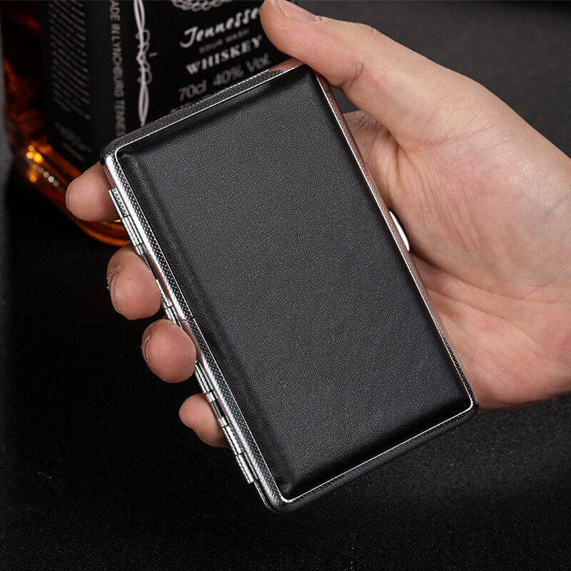 双枪烟盒细烟加长20支装薄便携男女士式香菸盒子金属个性礼品烟夹