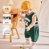 婴儿连体衣夏装 背心哈衣小宝宝篮球服新生儿运动服夏爬服 宝宝无袖