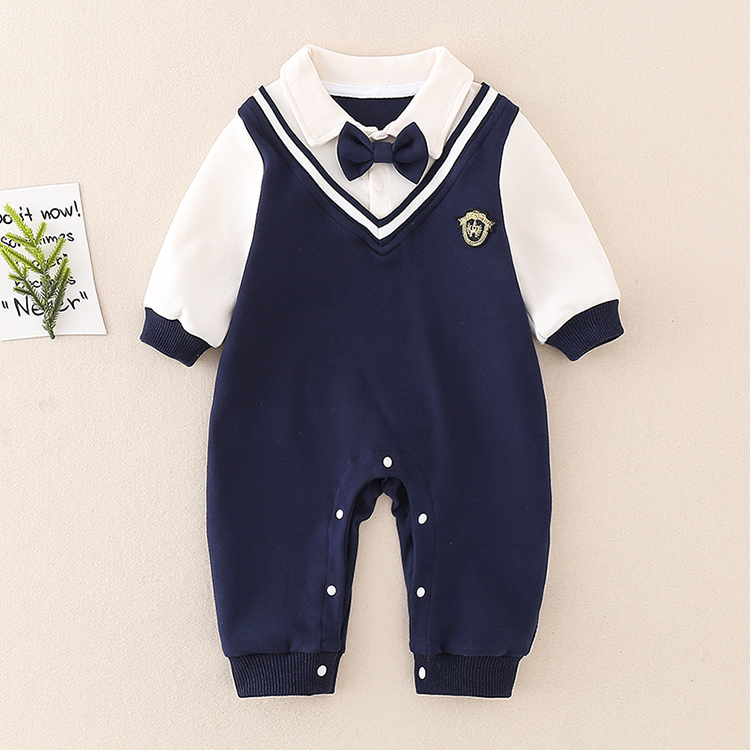 套头长爬纯棉春秋A类学院风