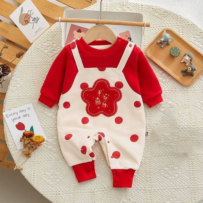 拜年衣服婴儿喜庆秋冬季加绒冬装哈衣宝宝加厚保暖连体衣过年爬服,童装/婴儿装/亲子装,连身衣/爬服/哈衣,淘宝优惠券,粉丝福利购,淘宝优惠卷