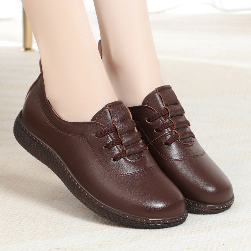 2025春秋季新款妈妈鞋真皮鞋防滑软底单鞋女鞋平底大码中老年舒适,女鞋,深口单鞋,淘宝优惠券,粉丝福利购,淘宝优惠卷