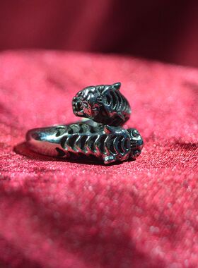 保平安十二生肖双头耐磨钛钢戒指