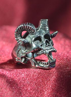钛钢戒指男女钛钢朋克戒指骷髅头