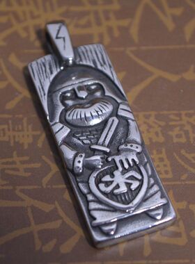 钛钢吊坠北欧神话众神之父奥丁版项坠男女同款项饰316L不锈钢饰品