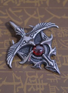 钛钢异形雄鹰徽章百搭配饰吊坠