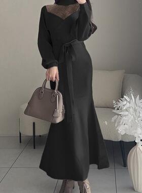 【日本GRL官网代购】蕾丝拼接针织长款连衣裙[dr752]