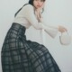 tu1082 半身裙格子透明喇叭裙 日本GRL官网代购