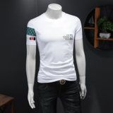 2025假模新款高端品质丝光棉男士潮流短袖T恤QT6012AFD8383T-P70，男装T恤，阿丰达