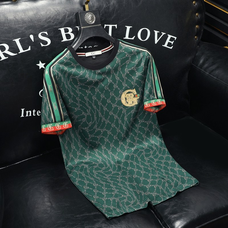 2026夏季新款高端品质丝光棉男潮流短袖T恤QT6012AFD9915T-P75，男装T恤，阿丰达