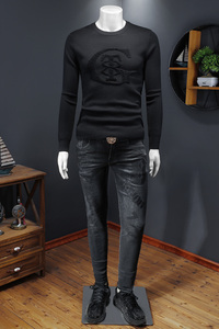 假模秋冬款新品男士圆领潮流针织衫打底毛衣 QT6012AFD25025-P115图片