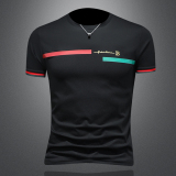 2026假模夏季新品质丝光棉男潮流短袖T恤QT6012AFD2609T-P75，男装T恤，钱塘6012(原3012)