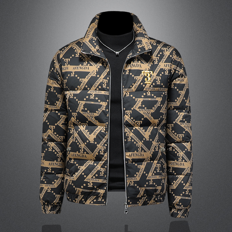 2025新款男士立领开衫时尚潮流羽绒服外套QT6012AFD7806-P310，男装羽绒服，阿丰达