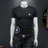 2026假模夏季新品质丝光棉男潮流短袖T恤QT6012AFD2617T-P75，男装T恤，钱塘6012(原3012)