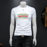 2026假模夏季新品质丝光棉男潮流短袖T恤QT6012AFD2603T-P75，男装T恤，钱塘6012(原3012)